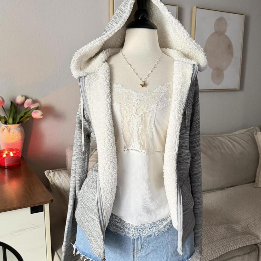 GAP Sherpa-Lined Zip Hoodie